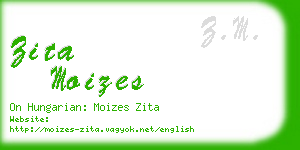 zita moizes business card